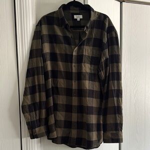 Croft & Barrow Casual Button Down Shirt Black and Green